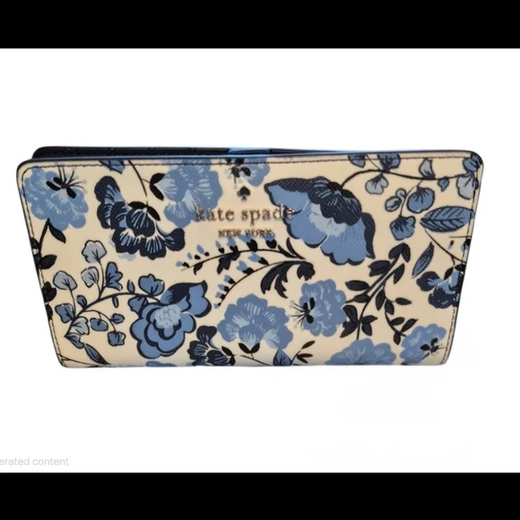 Kate Spade New York Madison Large Slim Bifold Wallet in the Vase Floral pattern - Picture 3 of 7